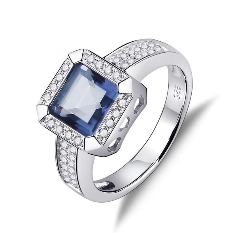 Elegant Sterling Silver Blue Mystic Quartz and Cubic Zirconia Pave Ring - Lucid Fantasy 