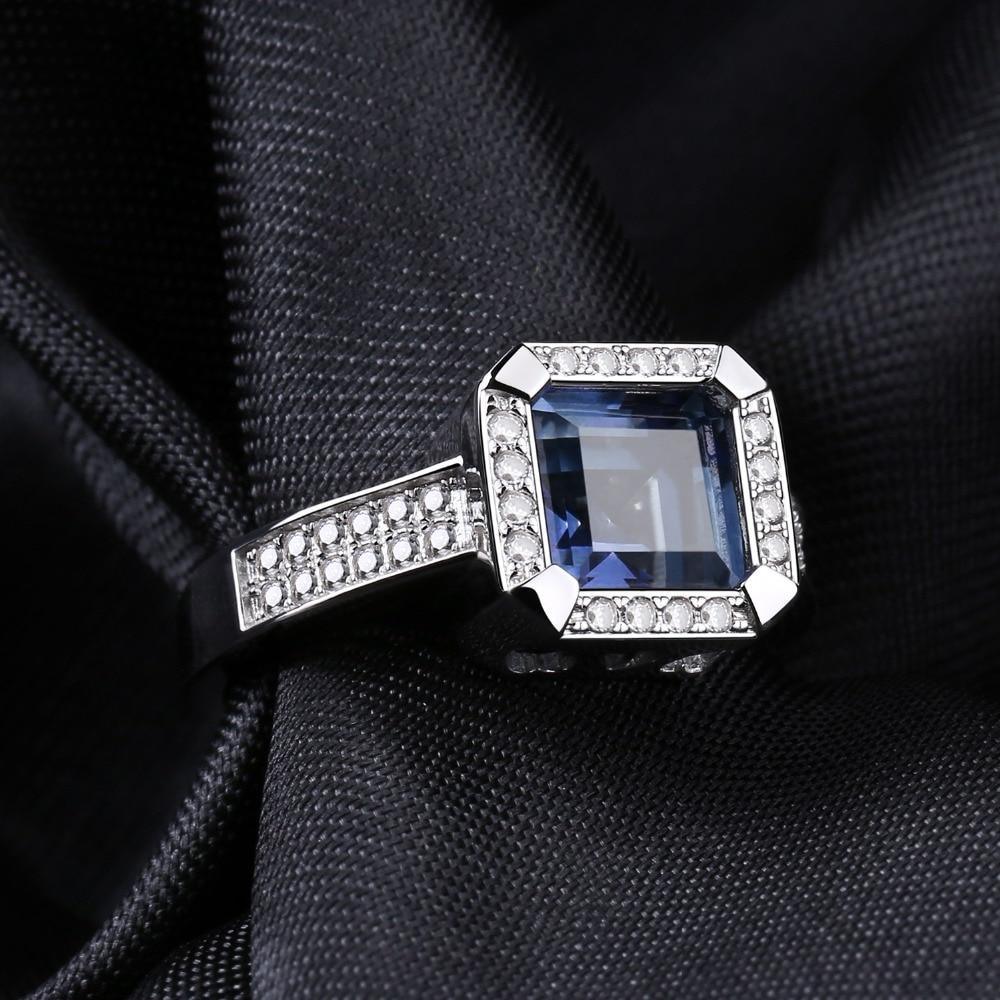 Elegant Sterling Silver Blue Mystic Quartz and Cubic Zirconia Pave Ring - Lucid Fantasy 