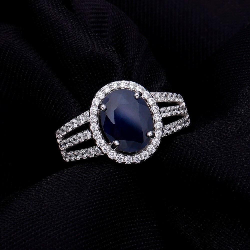 Elegant Sterling Silver Blue Sapphire and CZ Jewelry Collection - Lucid Fantasy 