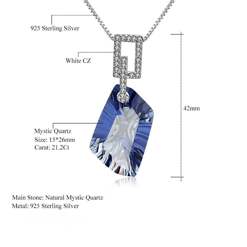 Elegant Sterling Silver Mystic Quartz Jewelry Ensemble - Lucid Fantasy 