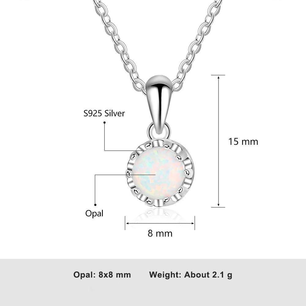 Elegant Sterling Silver Opal Pendant Necklace - Lucid Fantasy 