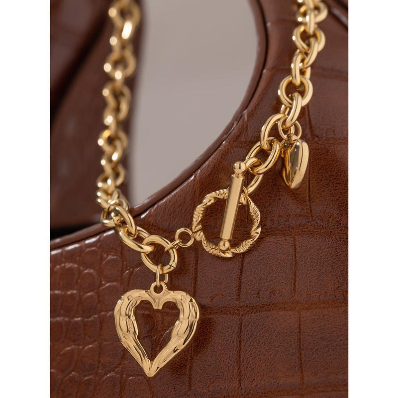 Elegantly Crafted Golden Angel Heart Charm Pendant Necklace - Lucid Fantasy 