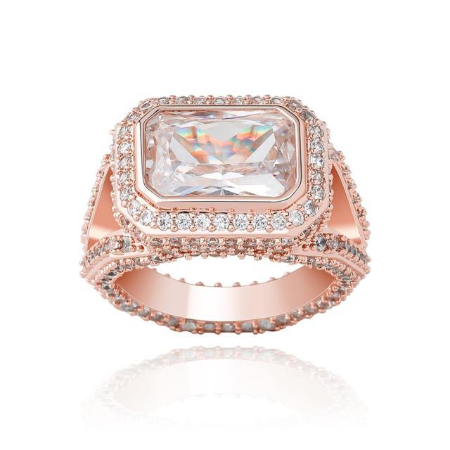 Exquisite Retro-Inspired CZ Halo Statement Ring - Lucid Fantasy 