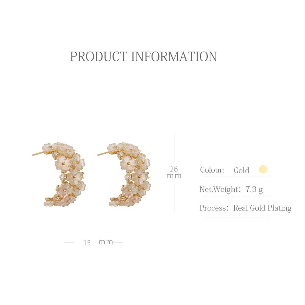 Floral-Inspired Natural Shell Cuff Dangle Earrings - Lucid Fantasy 