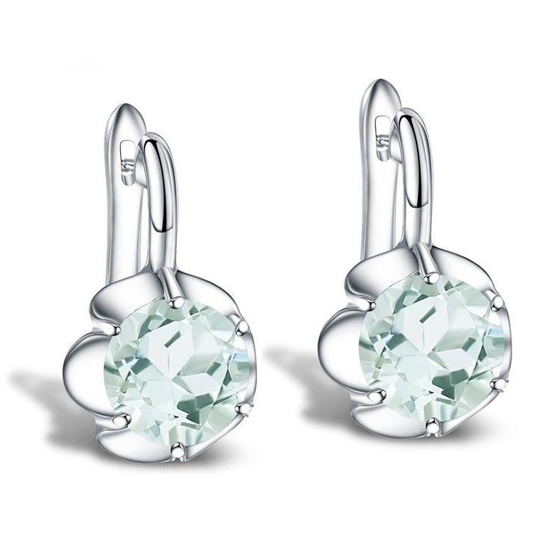 Floral Sterling Silver Earrings with Green Amethyst - Lucid Fantasy 