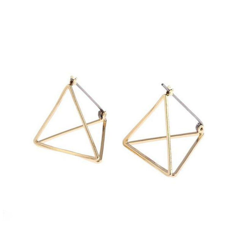 Geometric Metallic Pyramid Drop Earrings - Lucid Fantasy 