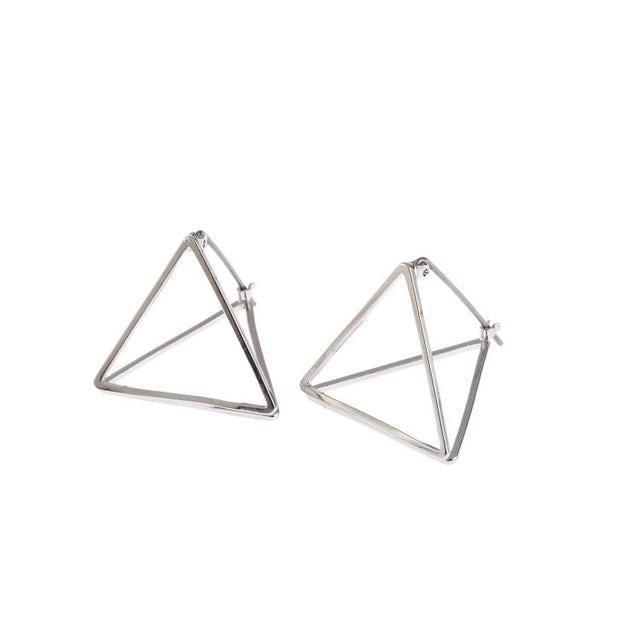 Geometric Metallic Pyramid Drop Earrings - Lucid Fantasy 