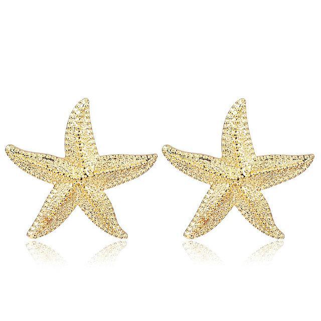 Glamorous Gold Starfish Drop Earrings - Lucid Fantasy 