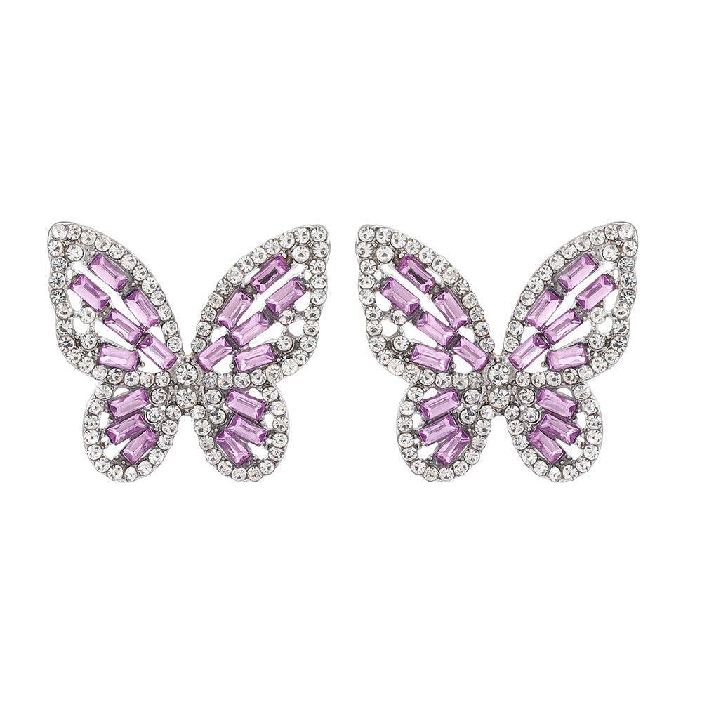 Glamorous Maxi Crystal Butterfly Dangle Earrings - Lucid Fantasy 