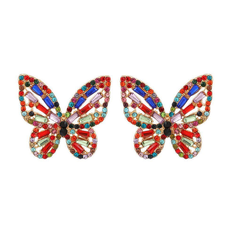 Glamorous Maxi Crystal Butterfly Dangle Earrings - Lucid Fantasy 