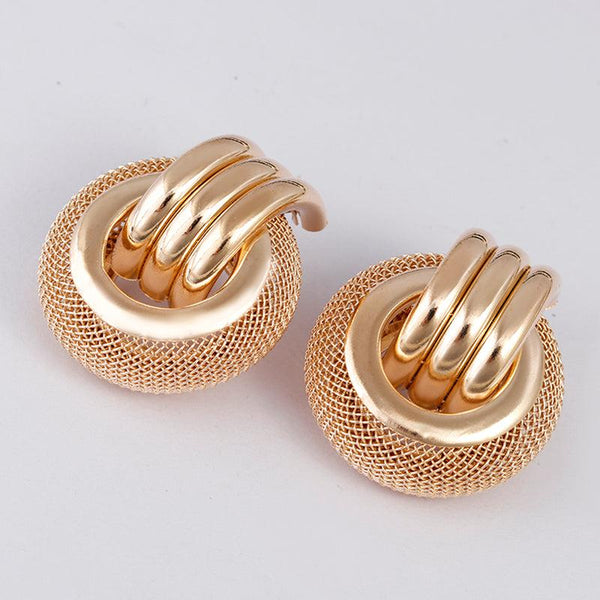 Golden Metallic Statement Hoop Earrings