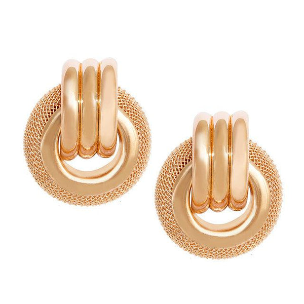 Golden Metallic Statement Hoop Earrings