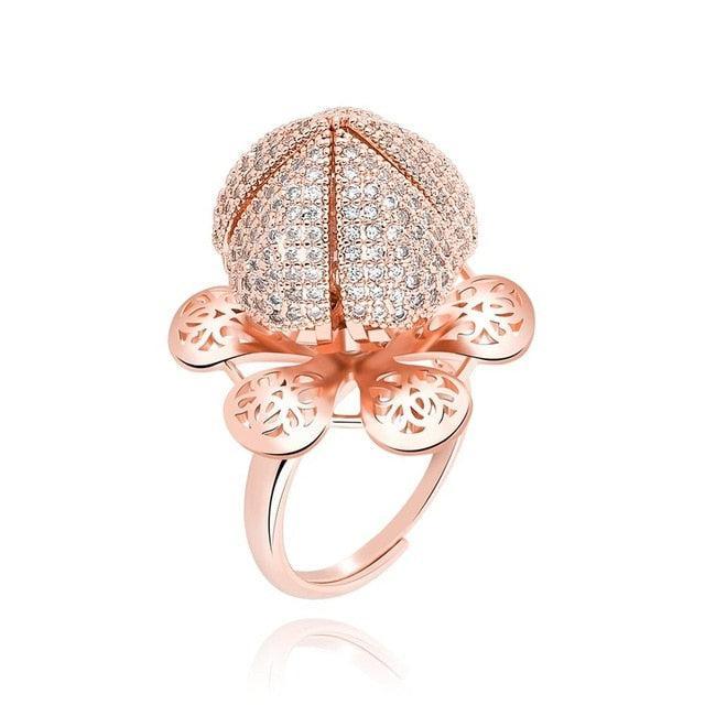 Iced Out Floral Adjustable CZ Ring - Lucid Fantasy 