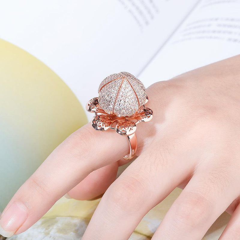 Iced Out Floral Adjustable CZ Ring - Lucid Fantasy 