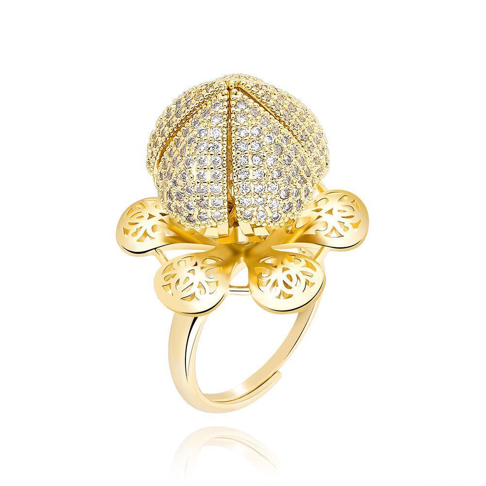 Iced Out Floral Adjustable CZ Ring - Lucid Fantasy 