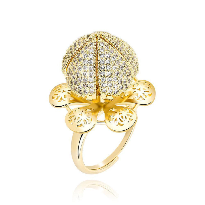 Iced Out Floral Adjustable CZ Ring - Lucid Fantasy 