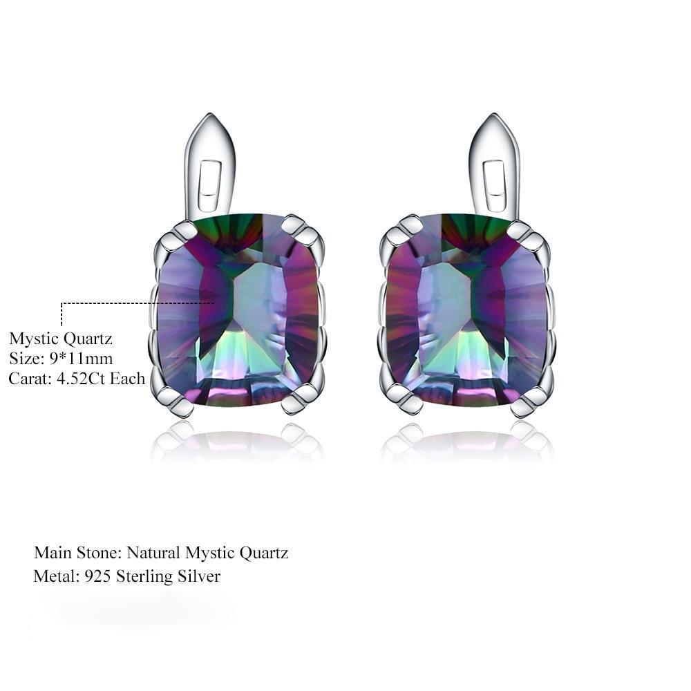 Iridescent Sterling Silver Rainbow Mystic Quartz Jewelry Set - Lucid Fantasy 