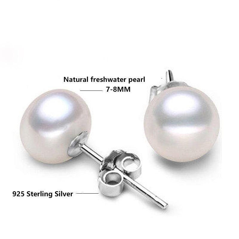 Irregular Freshwater Pearl Sterling Silver Stud Earrings - Lucid Fantasy 