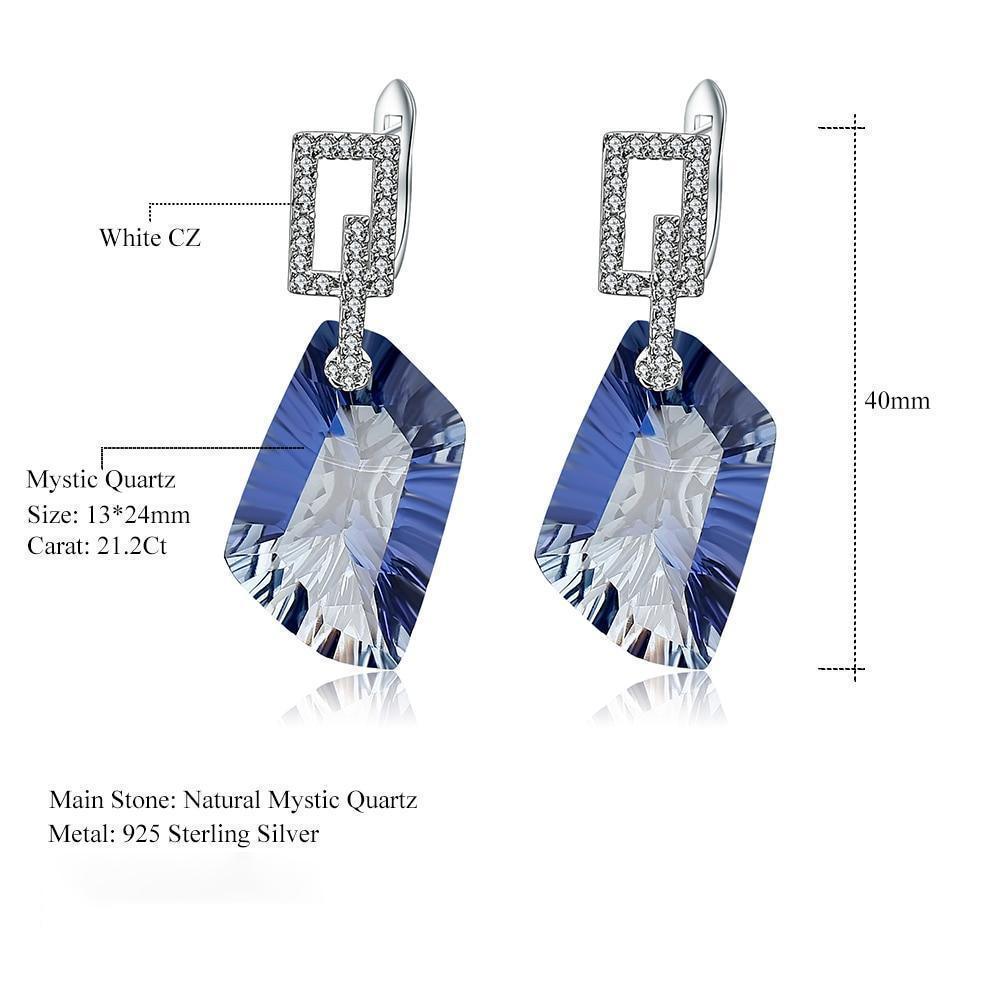 Lolite Blue Mystic Quartz and Cubic Zirconia Earrings in Sterling Silver - Lucid Fantasy 