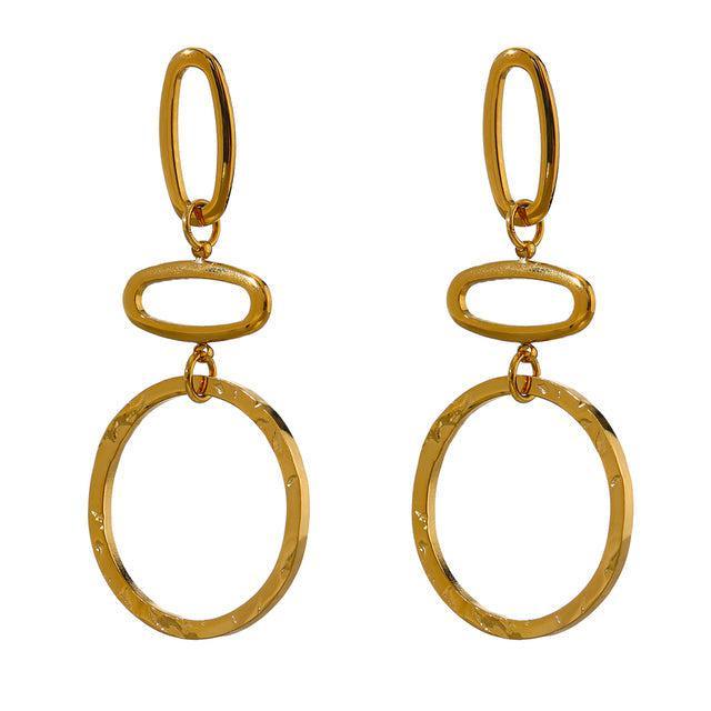 Luxe Golden Bohemian Minimalist Hoop Drop Earrings - Lucid Fantasy 