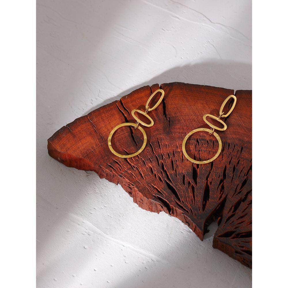 Luxe Golden Bohemian Minimalist Hoop Drop Earrings - Lucid Fantasy 