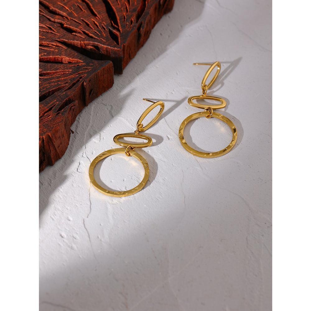 Luxe Golden Bohemian Minimalist Hoop Drop Earrings - Lucid Fantasy 