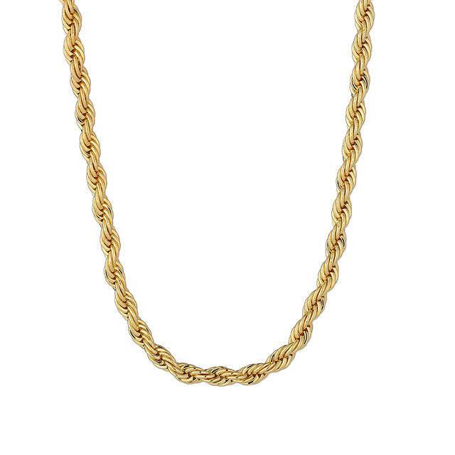 Luxurious Braided Stainless Steel Necklace with Gold Highlights - Lucid Fantasy 