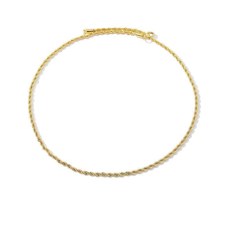 Luxurious Braided Stainless Steel Necklace with Gold Highlights - Lucid Fantasy 