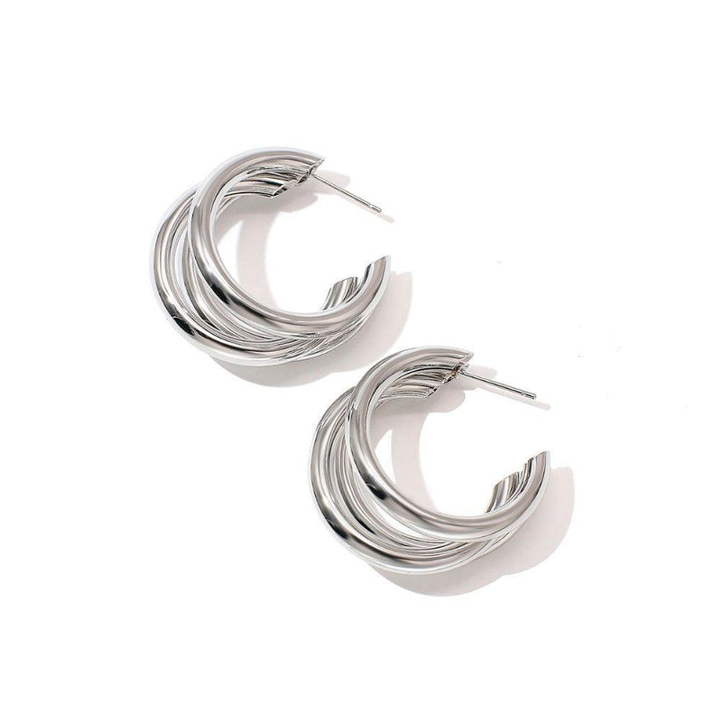 Luxurious Interlaced Triple Hoop Earrings - Lucid Fantasy 