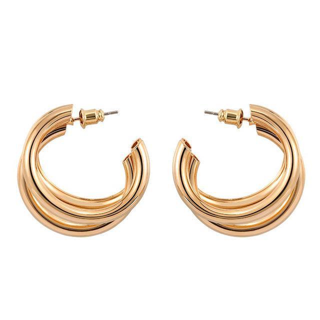 Luxurious Interlaced Triple Hoop Earrings - Lucid Fantasy 