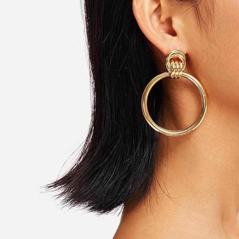 Luxurious Metallic Hoop Drop Earrings - Lucid Fantasy 