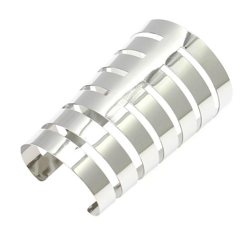 Luxurious Oversized Metallic Open-Cut Cuff Bracelet - Lucid Fantasy 