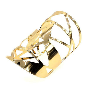 Luxury Metallic Hollow Out Open Cuff Bracelet
