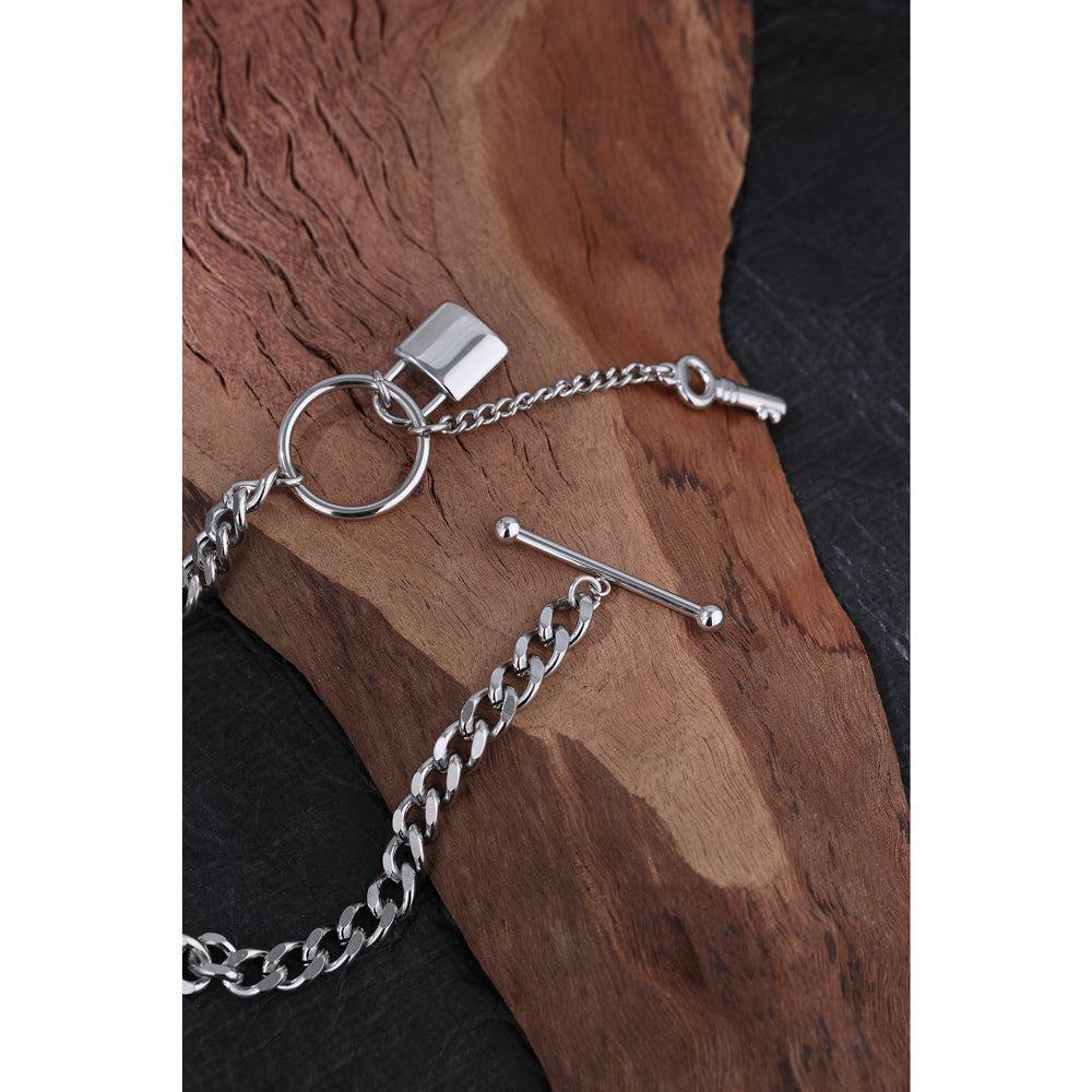 Minimalist Stainless Steel Lock Charm Necklace - Lucid Fantasy 