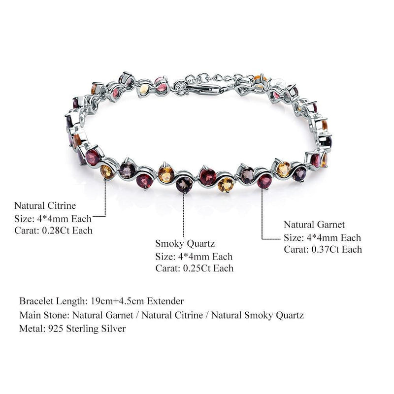 Mixed Gemstone Weave Link Bracelet in Sterling Silver - Lucid Fantasy 