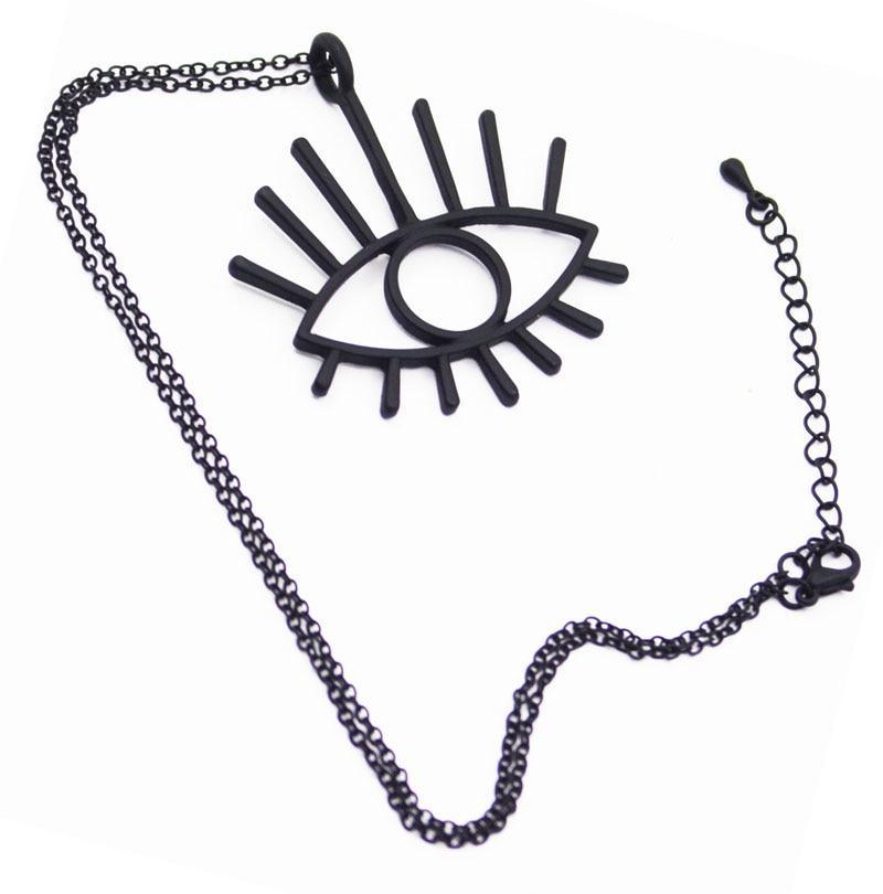 Mystical Elegance Minimalist Eye Pendant Necklace - Zinc Alloy - 40 cm Chain Length - Lucid Fantasy 