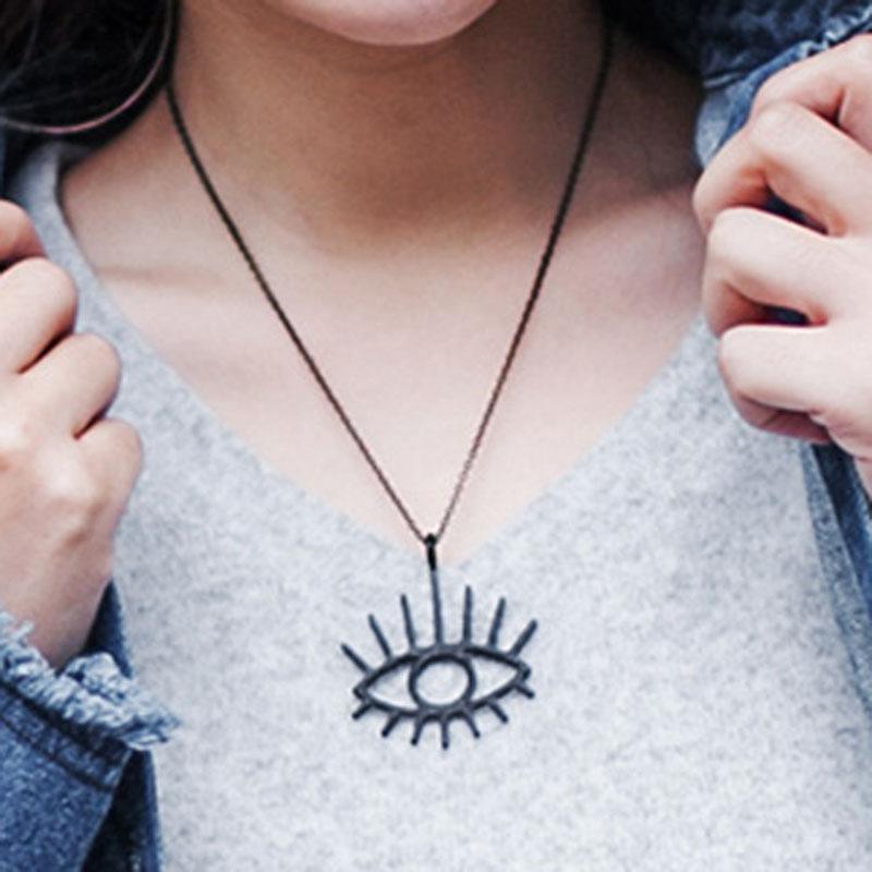 Mystical Elegance Minimalist Eye Pendant Necklace - Zinc Alloy - 40 cm Chain Length - Lucid Fantasy 