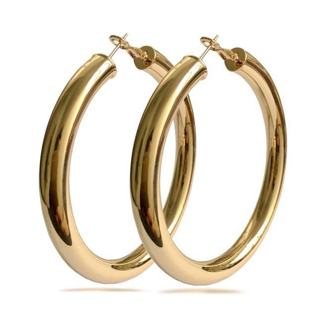 Oversized Metallic Hoop Fashion Earrings - Lucid Fantasy 