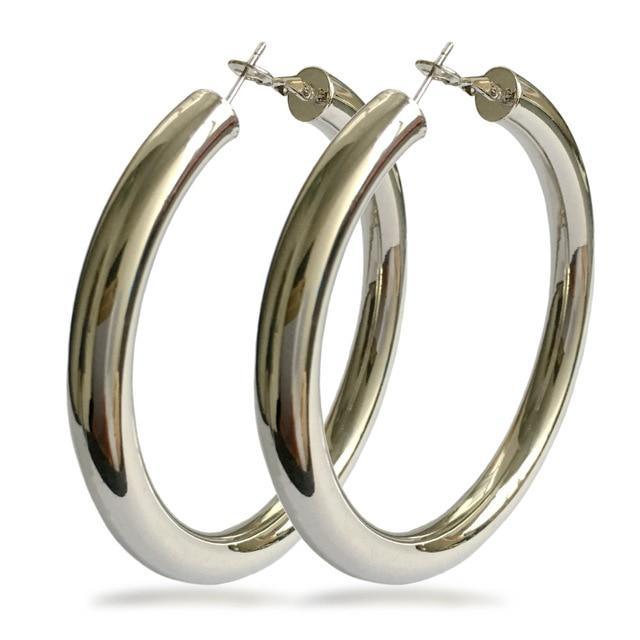 Oversized Metallic Hoop Fashion Earrings - Lucid Fantasy 