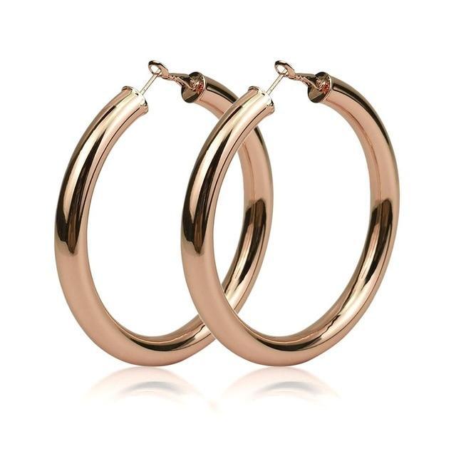 Oversized Metallic Hoop Fashion Earrings - Lucid Fantasy 