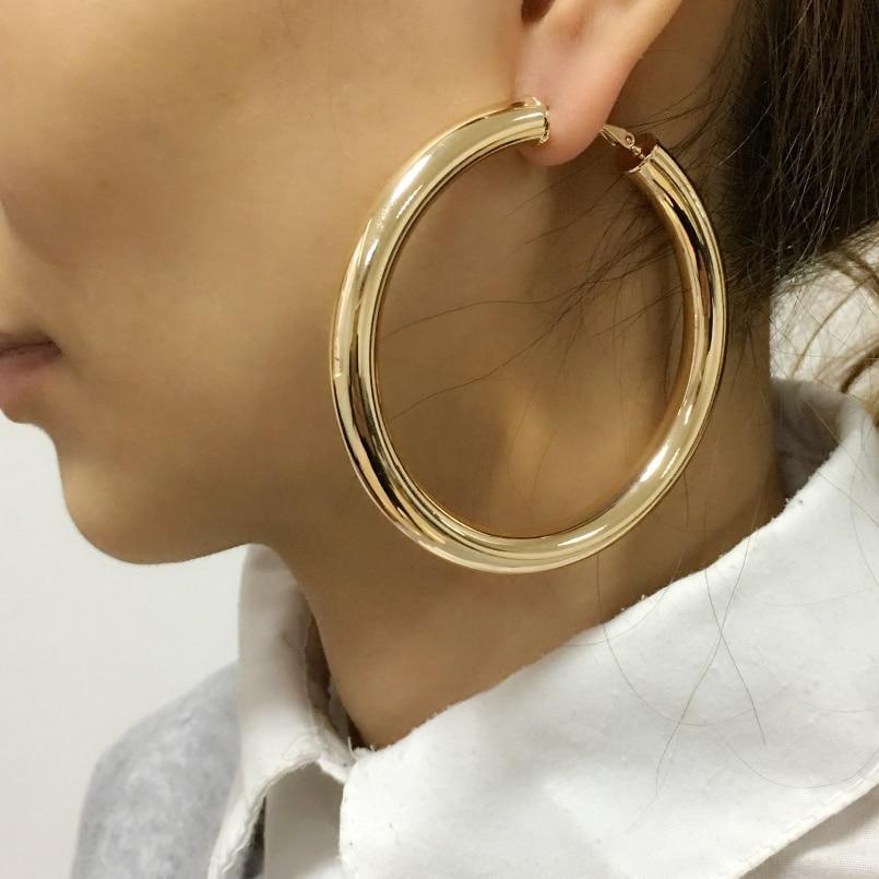 Oversized Metallic Hoop Fashion Earrings - Lucid Fantasy 