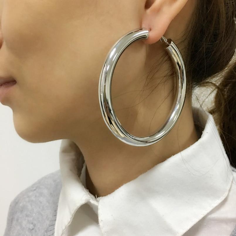 Oversized Metallic Hoop Fashion Earrings - Lucid Fantasy 