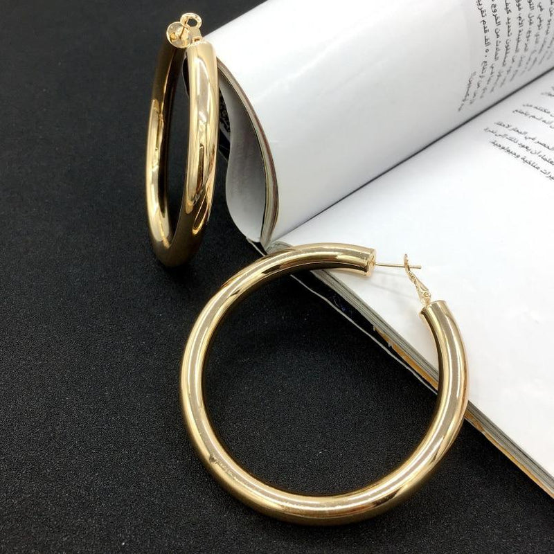 Oversized Metallic Hoop Fashion Earrings - Lucid Fantasy 