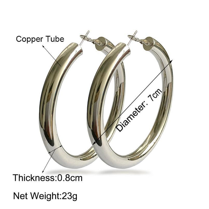 Oversized Metallic Hoop Fashion Earrings - Lucid Fantasy 