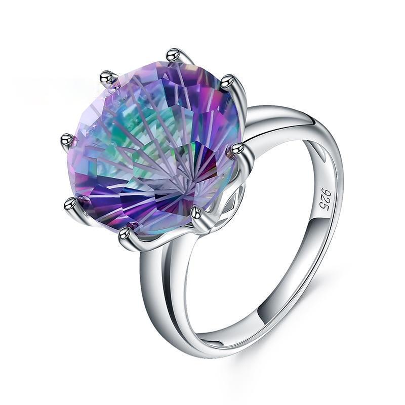 Radiant Sterling Silver Rainbow Mystic Quartz Cocktail Ring - Lucid Fantasy 