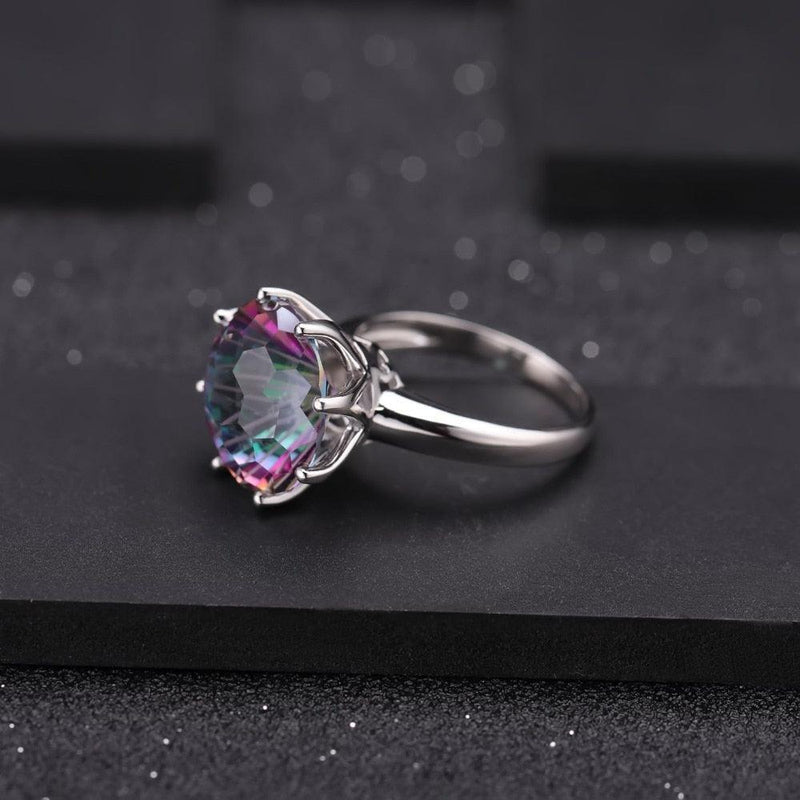 Radiant Sterling Silver Rainbow Mystic Quartz Cocktail Ring - Lucid Fantasy 