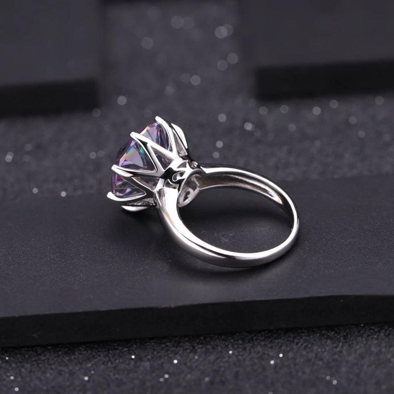 Radiant Sterling Silver Rainbow Mystic Quartz Cocktail Ring - Lucid Fantasy 