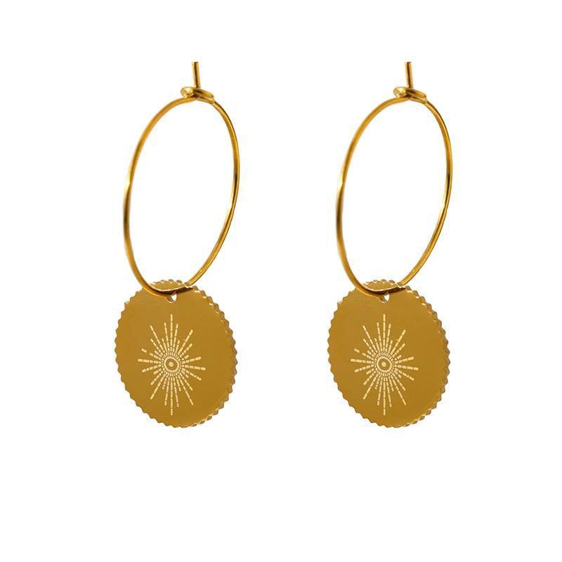 Radiant Sunshine Golden Hoop Earrings - Lucid Fantasy 