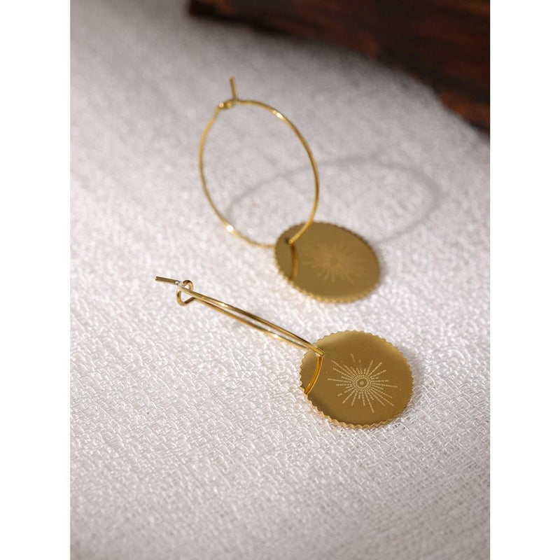 Radiant Sunshine Golden Hoop Earrings - Lucid Fantasy 