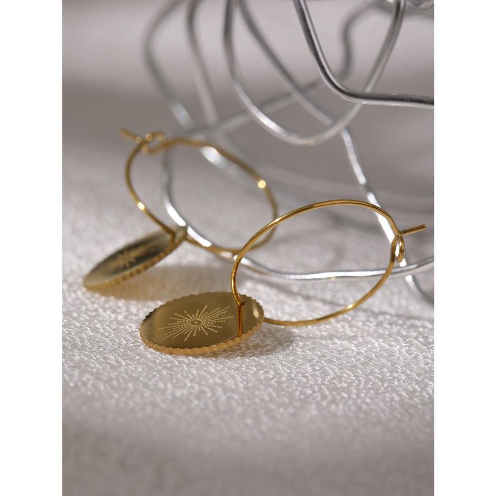 Radiant Sunshine Golden Hoop Earrings - Lucid Fantasy 